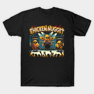 Chicken Nugget Love Music Playing Guitars, Urban Foodie Tee Trends T-Shirt